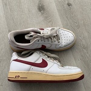 Nike Air Force 1 Low Sneakers‎ Womens White Gym Red maroon 5.5Y unisex